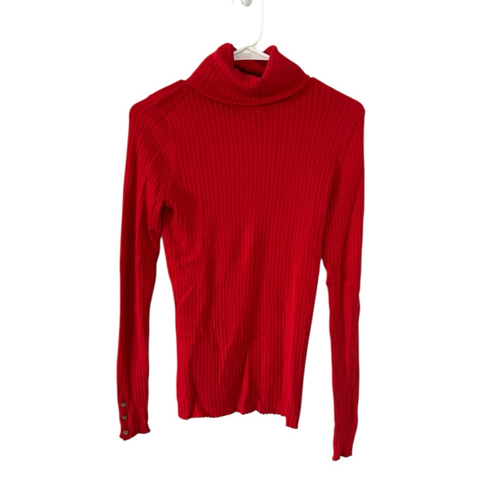 For Dillards‎ Red Ribbed Turtleneck Sweater